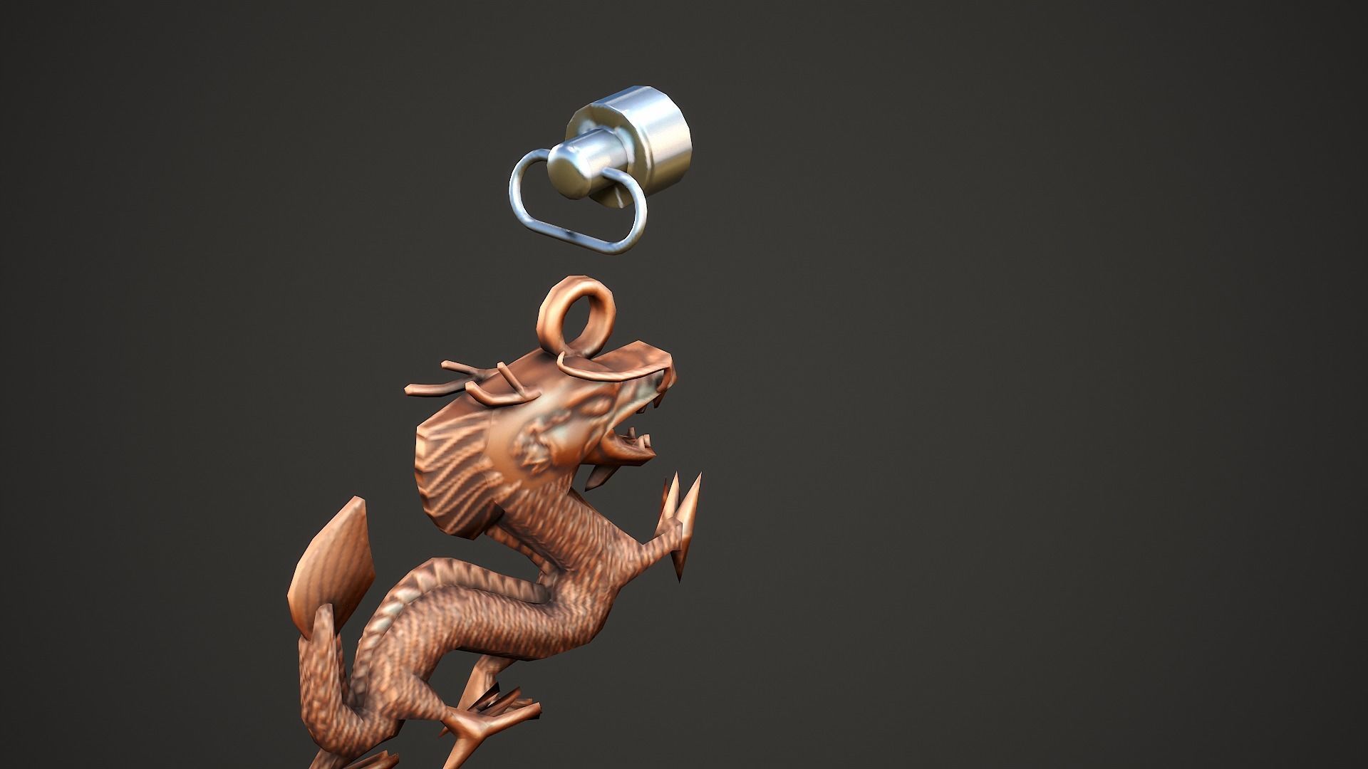 Chinese Dragon Weapon Charm - Low Poly Game Ready Low-poly 3D model_7