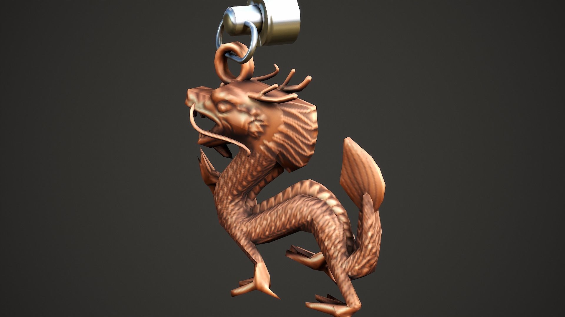 Chinese Dragon Weapon Charm - Low Poly Game Ready Low-poly 3D model_10