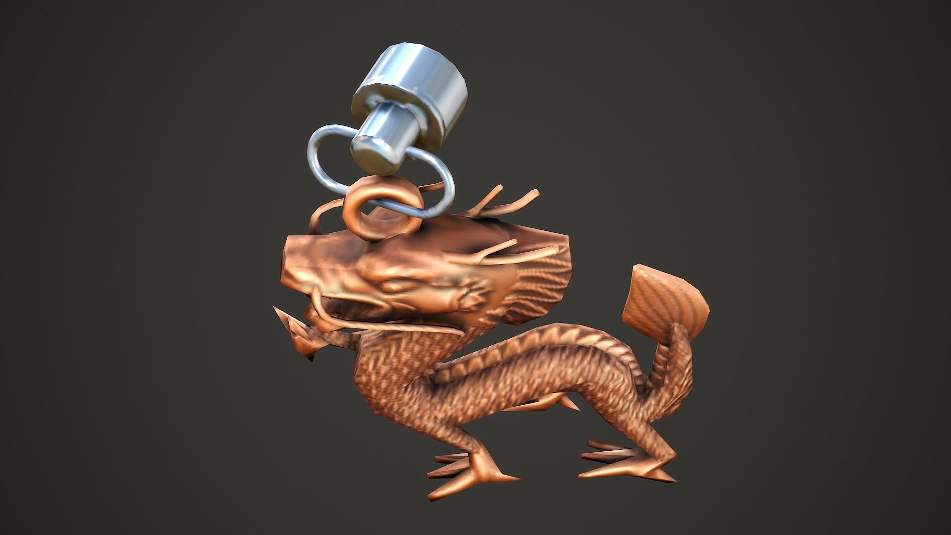 Chinese Dragon Weapon Charm - Low Poly Game Ready Low-poly 3D model_9