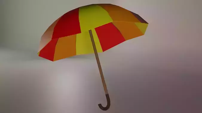 Umbrella colorful with wooden handle
