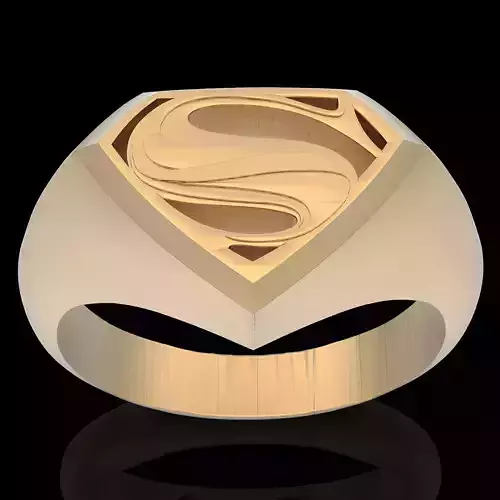 Superman ring silver gold sterling printable jewelry 3D model