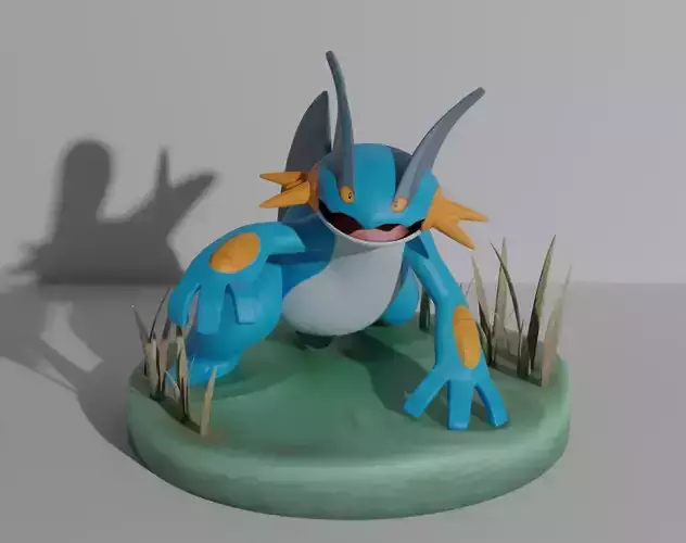 Swampert pokemon 3D print model 3D print model