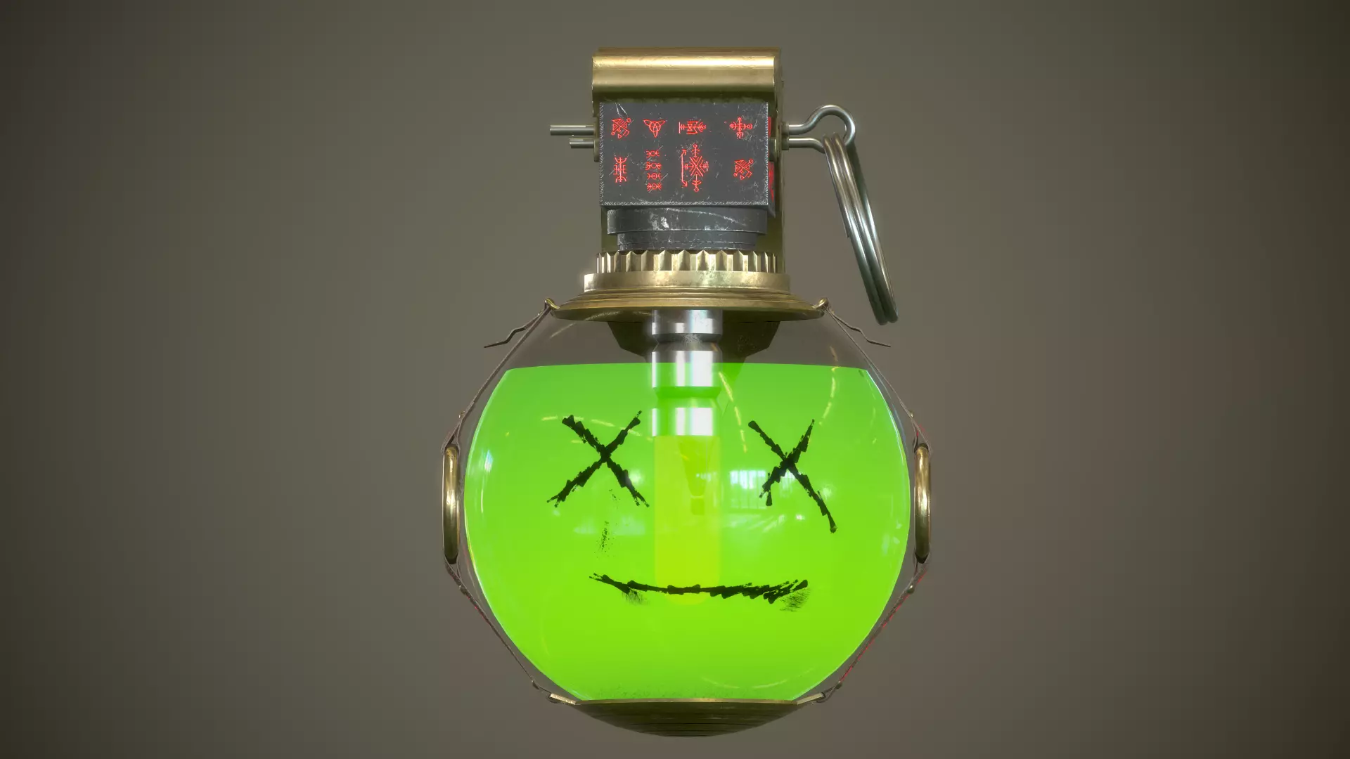 Hand grenade Game Ready Low-poly 3D model