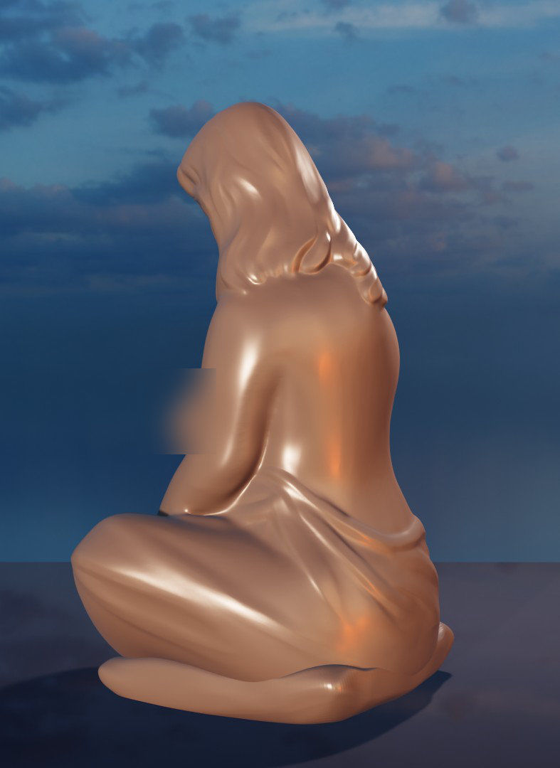 3D figurine pregnant woman simple print 3D print model_5