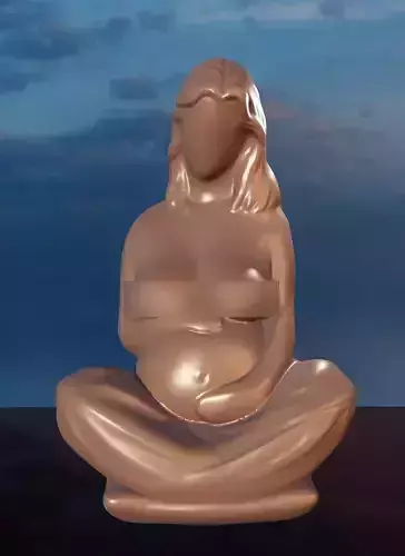 3D figurine pregnant woman simple print