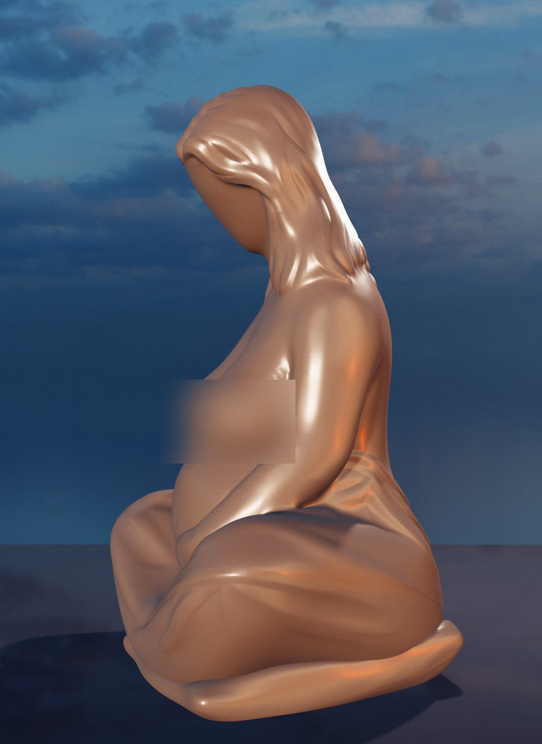 3D figurine pregnant woman simple print 3D print model_6