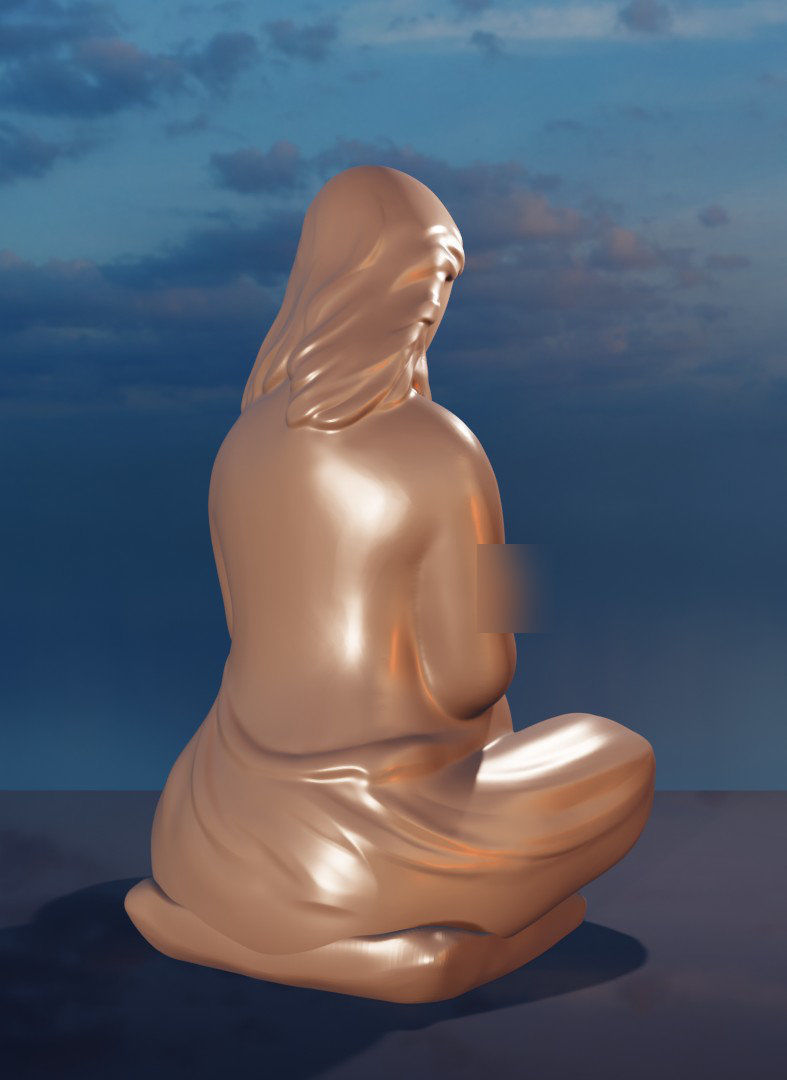 3D figurine pregnant woman simple print 3D print model_4