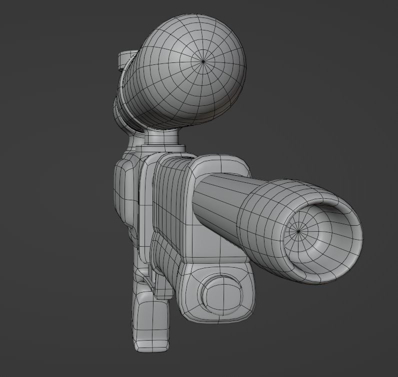 Watergun Low-poly 3D model_12