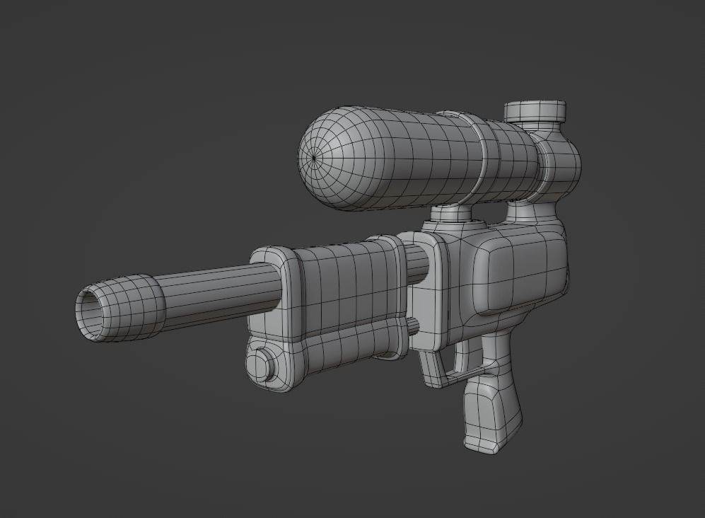 Watergun Low-poly 3D model_11