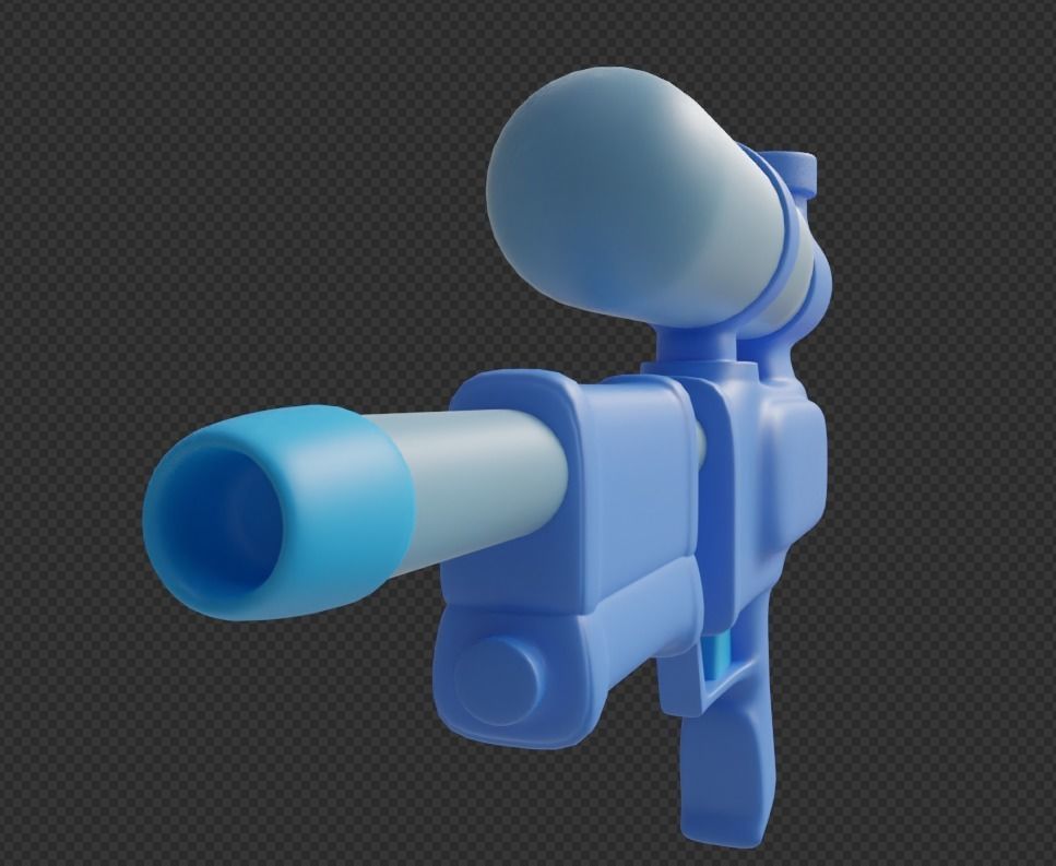 Watergun Low-poly 3D model_6