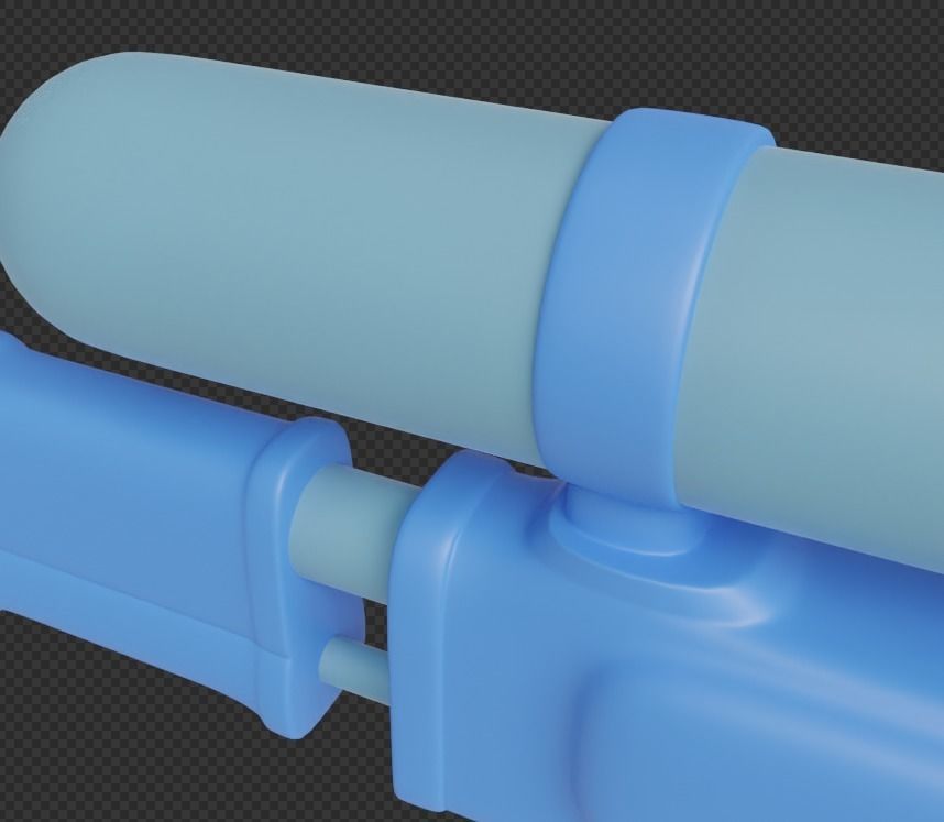 Watergun Low-poly 3D model_7