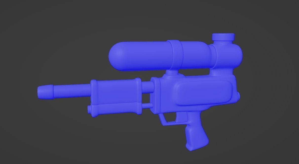 Watergun Low-poly 3D model_2