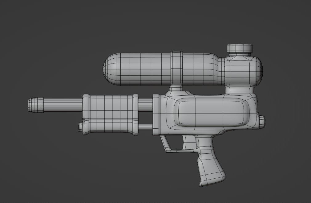 Watergun Low-poly 3D model_17