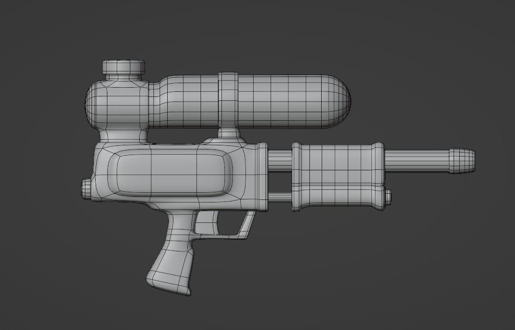 Watergun Low-poly 3D model_19