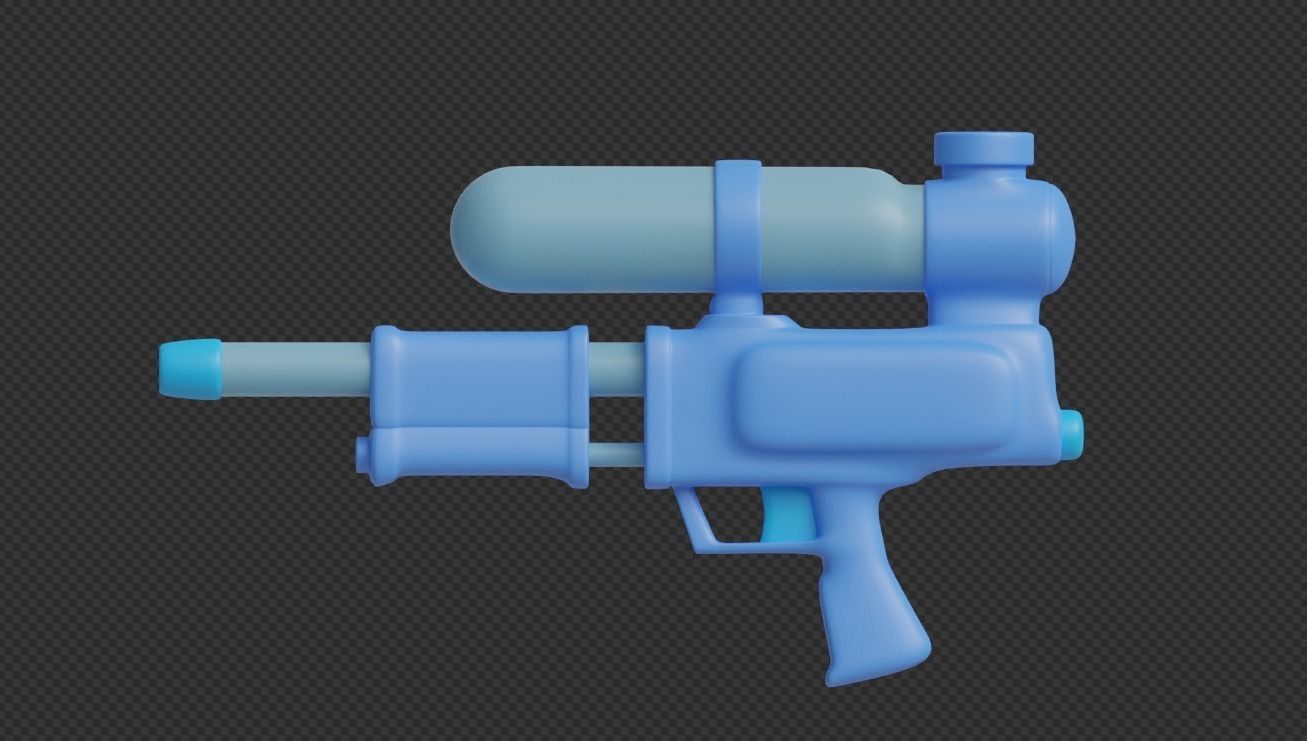 Watergun Low-poly 3D model_4