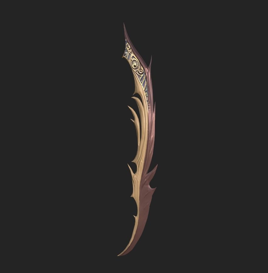Fantasy Throwing Knife Low-poly 3D model_29