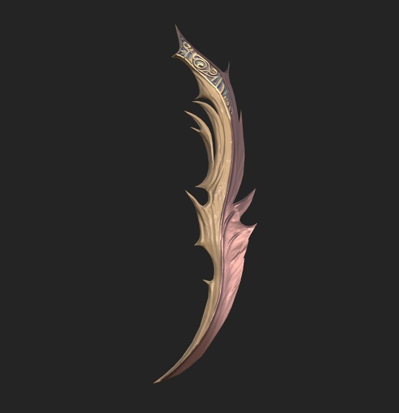 Fantasy Throwing Knife Low-poly 3D model_32