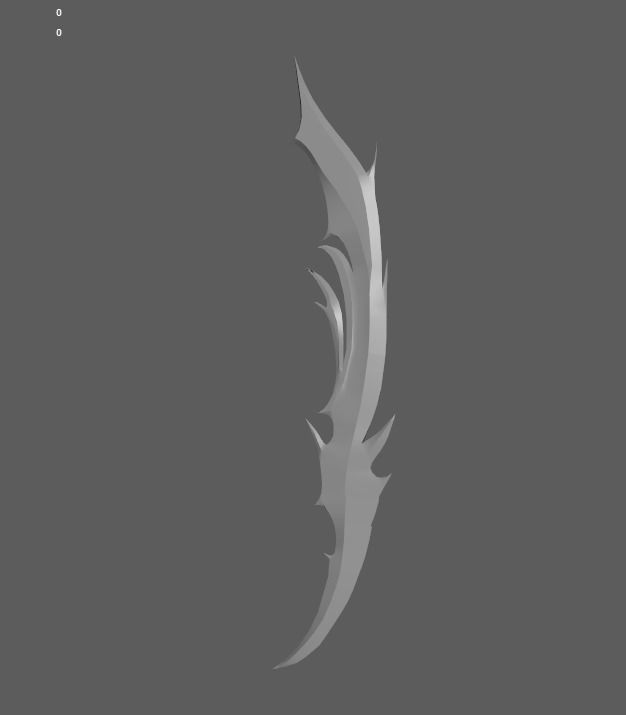 Fantasy Throwing Knife Low-poly 3D model_5