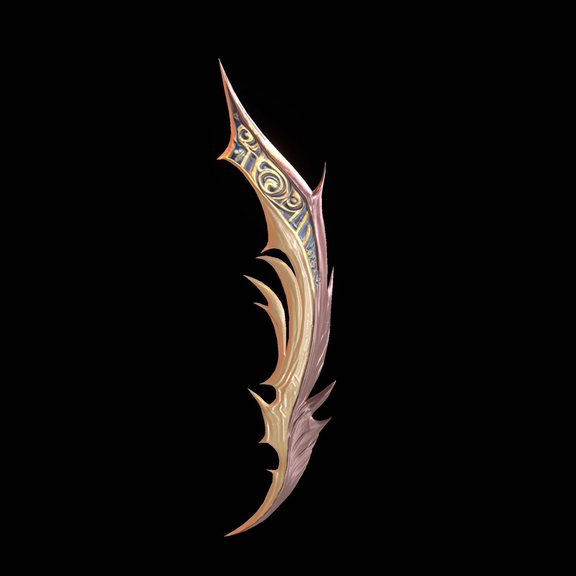 Fantasy Throwing Knife Low-poly 3D model_10