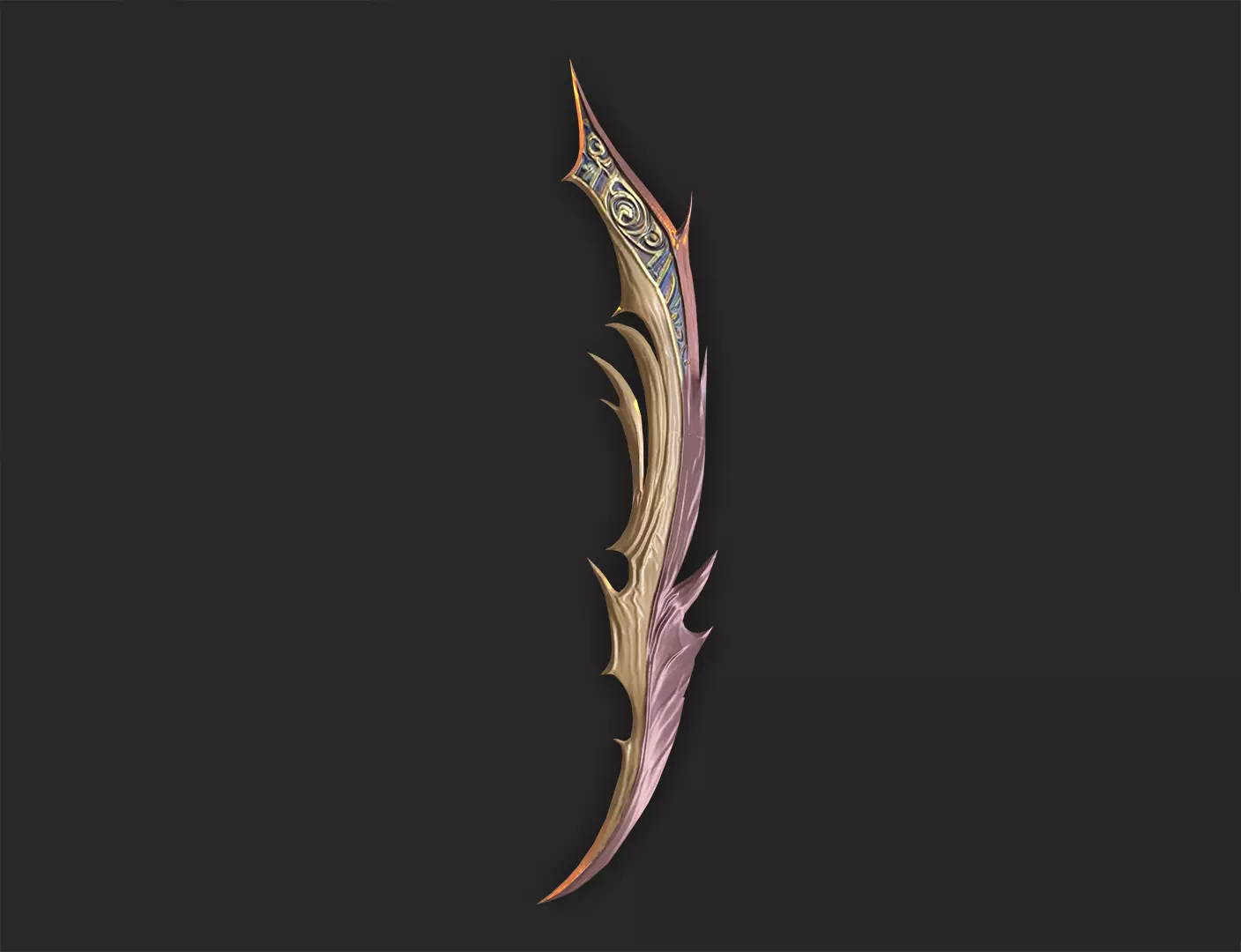 Fantasy Throwing Knife Low-poly 3D model_0