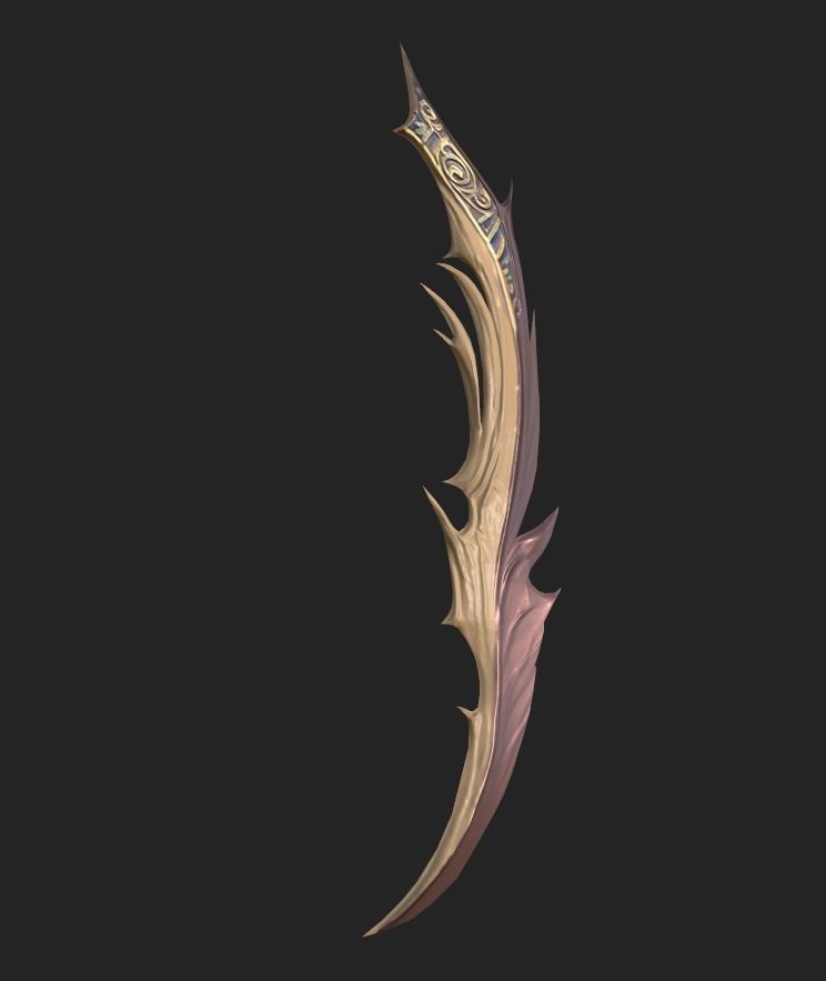 Fantasy Throwing Knife Low-poly 3D model_31