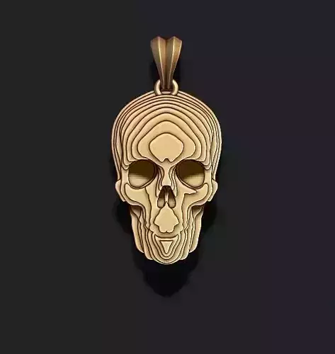 sliced skull pendant v2