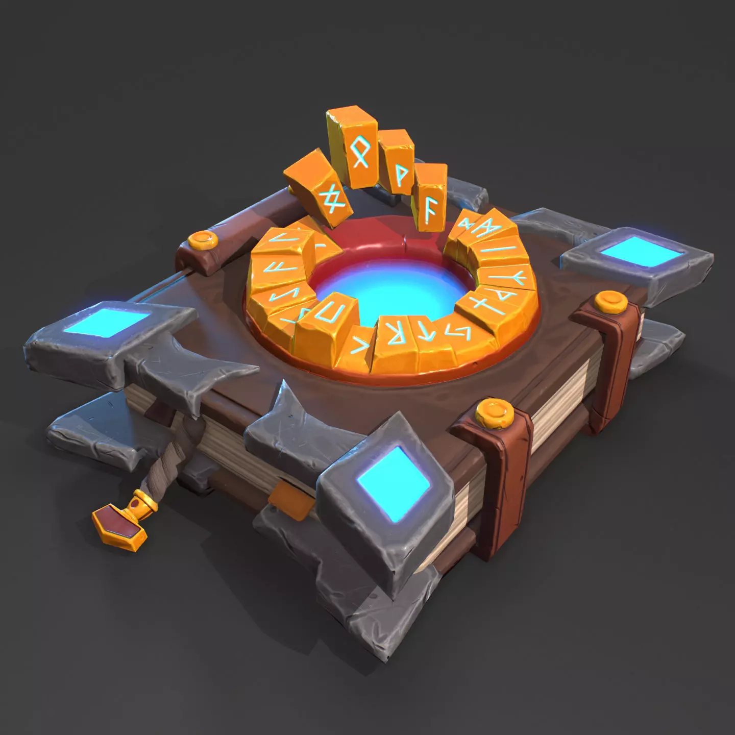 Magic Book Low Poly 3D model PBR and Hand paint Free low-poly 3D model