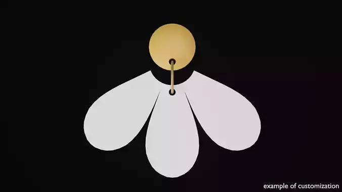 Semi Flower earring 3D print model