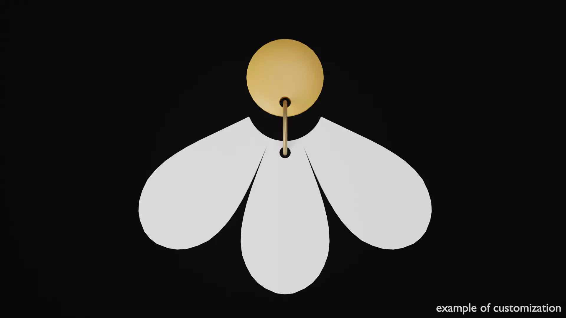 Semi Flower earring 3D print model_0