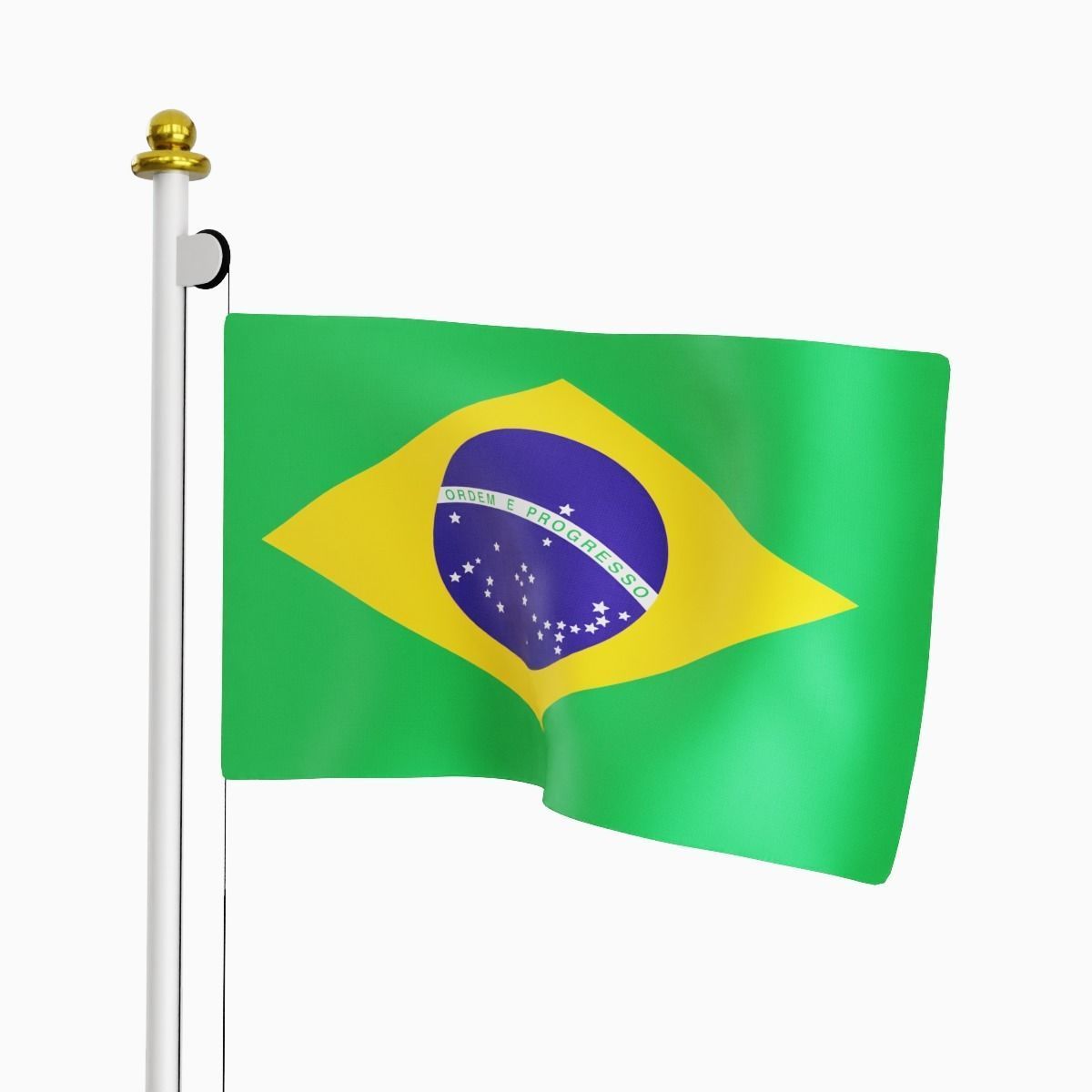Flag of the Brazil Low-poly 3D model_1