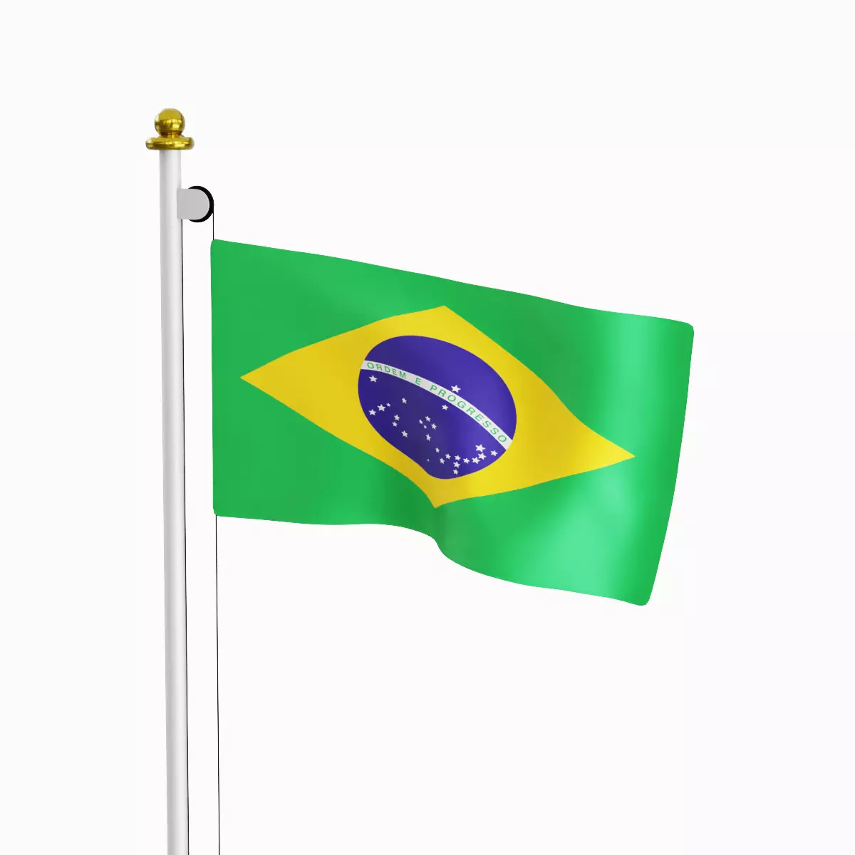 Flag of the Brazil Low-poly 3D model_0