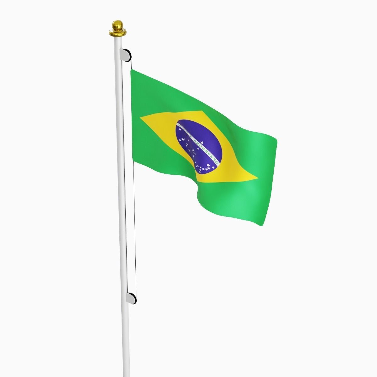 Flag of the Brazil Low-poly 3D model_2