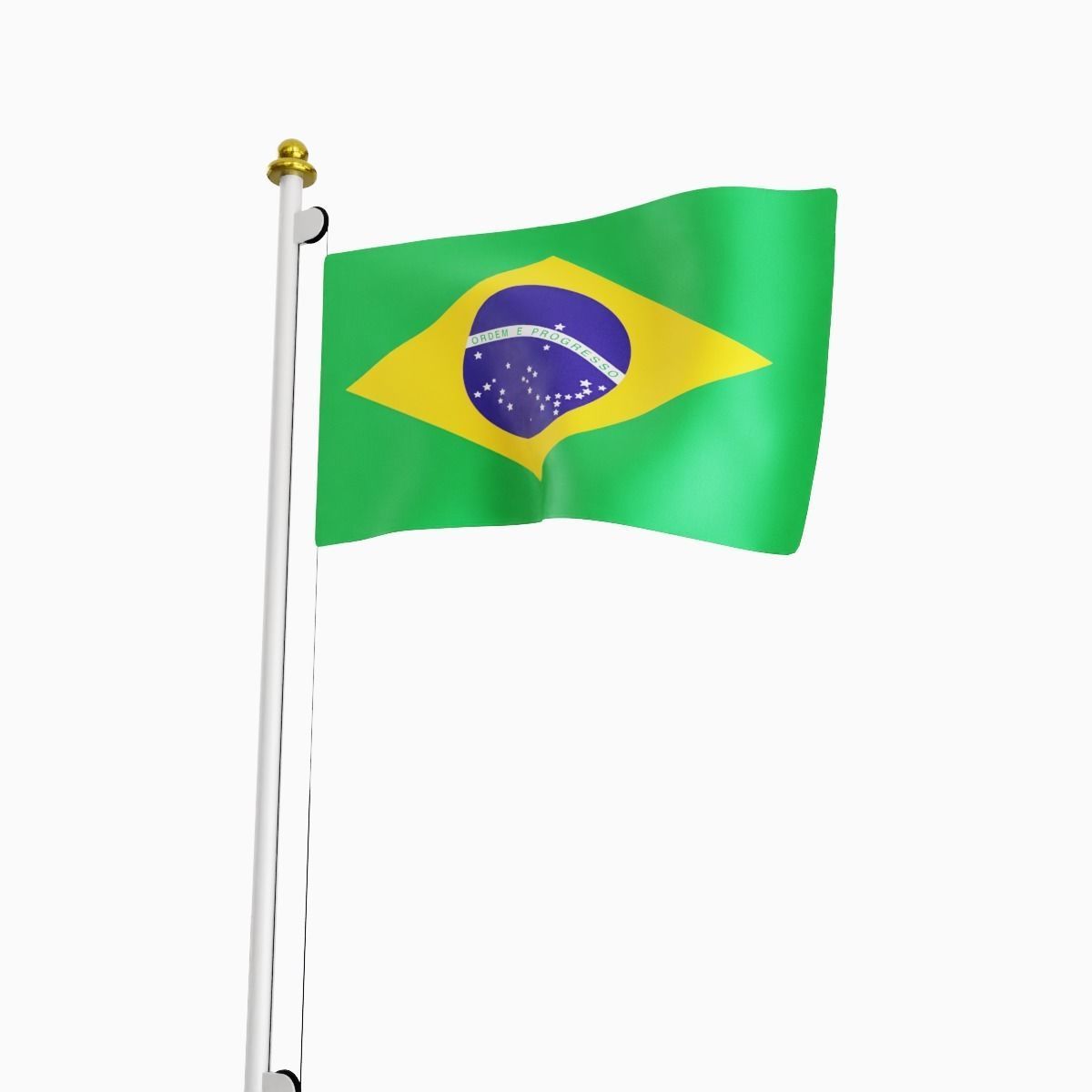 Flag of the Brazil Low-poly 3D model_5