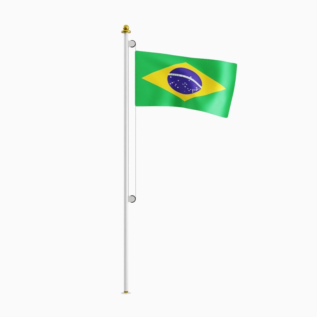 Flag of the Brazil Low-poly 3D model_3