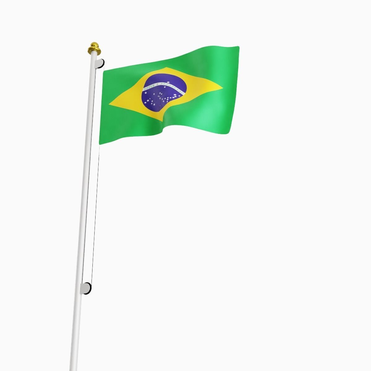 Flag of the Brazil Low-poly 3D model_6
