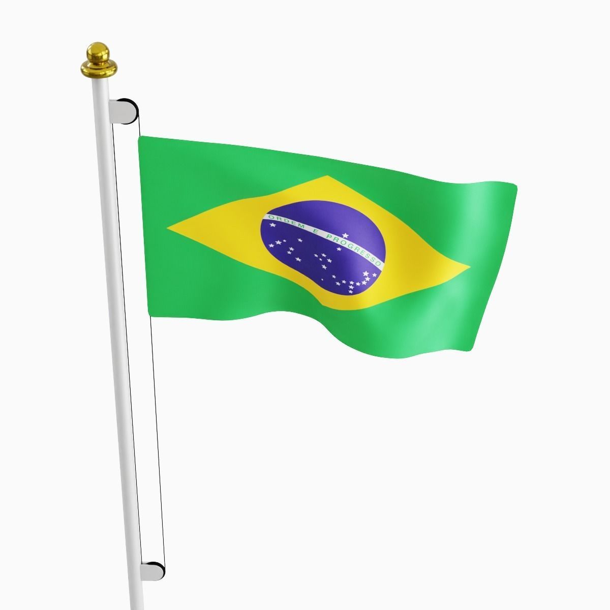 Flag of the Brazil Low-poly 3D model_4