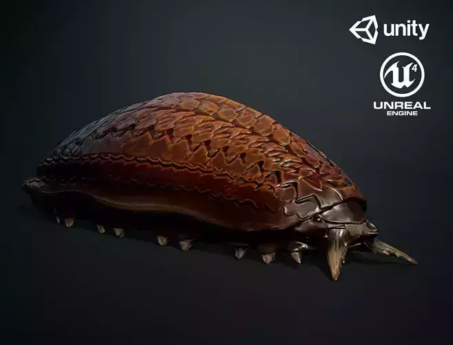 Larvae creature1 - Game Ready Low-poly 3D model