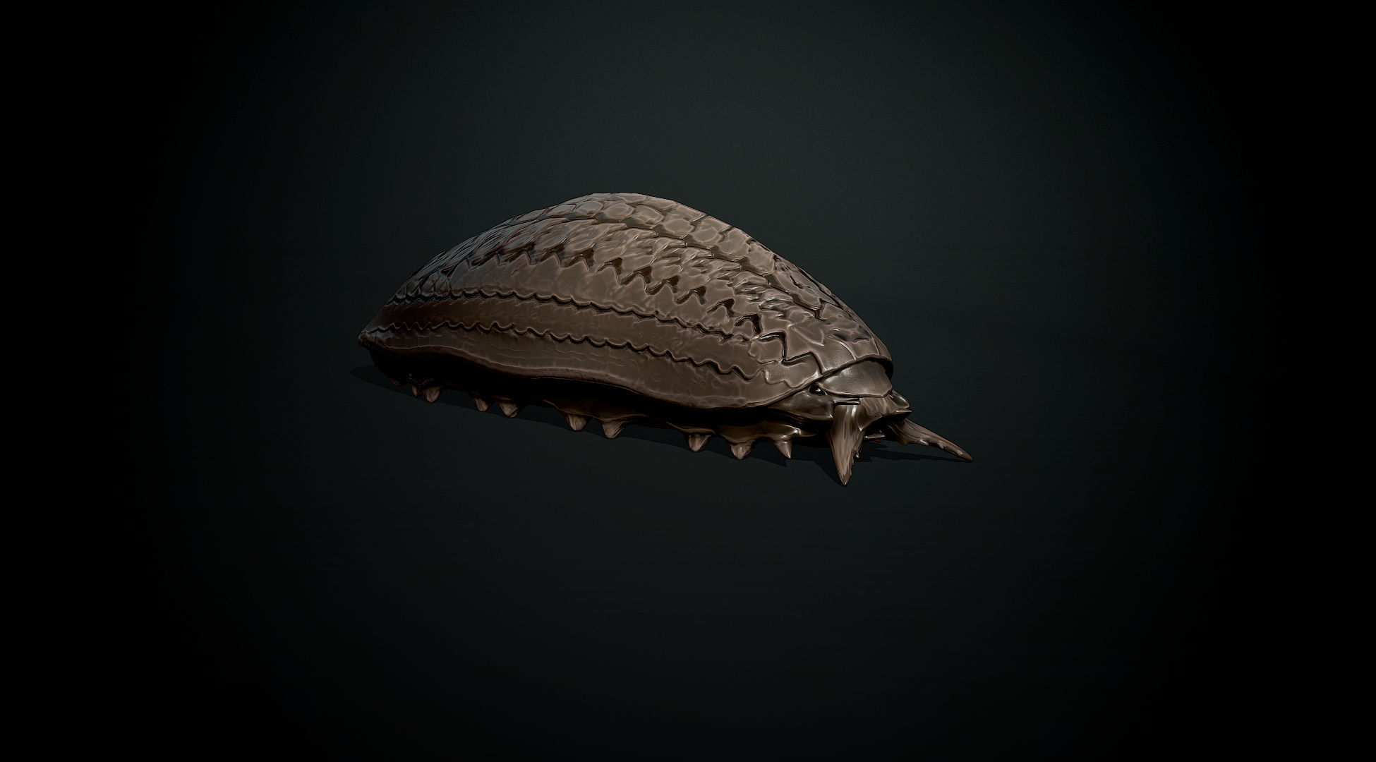 Larvae creature1 - Game Ready Low-poly 3D model Low-poly 3D model_6