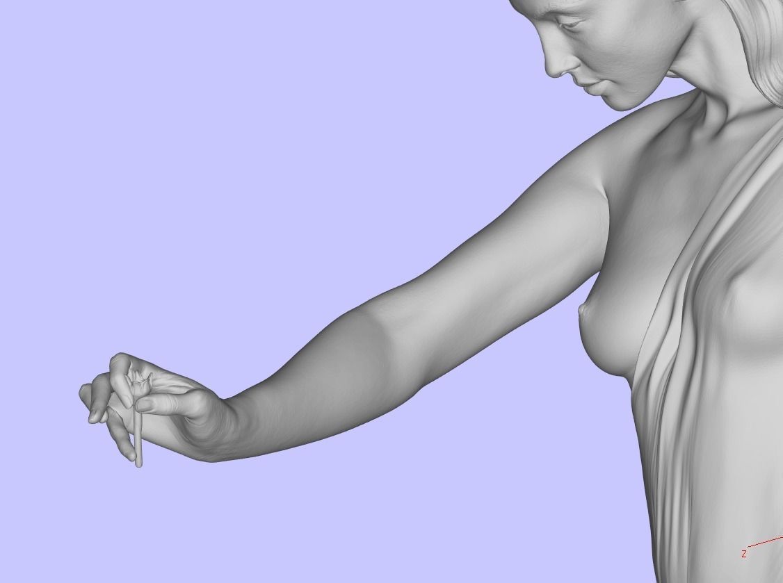 Woman with flower 3D print model_14