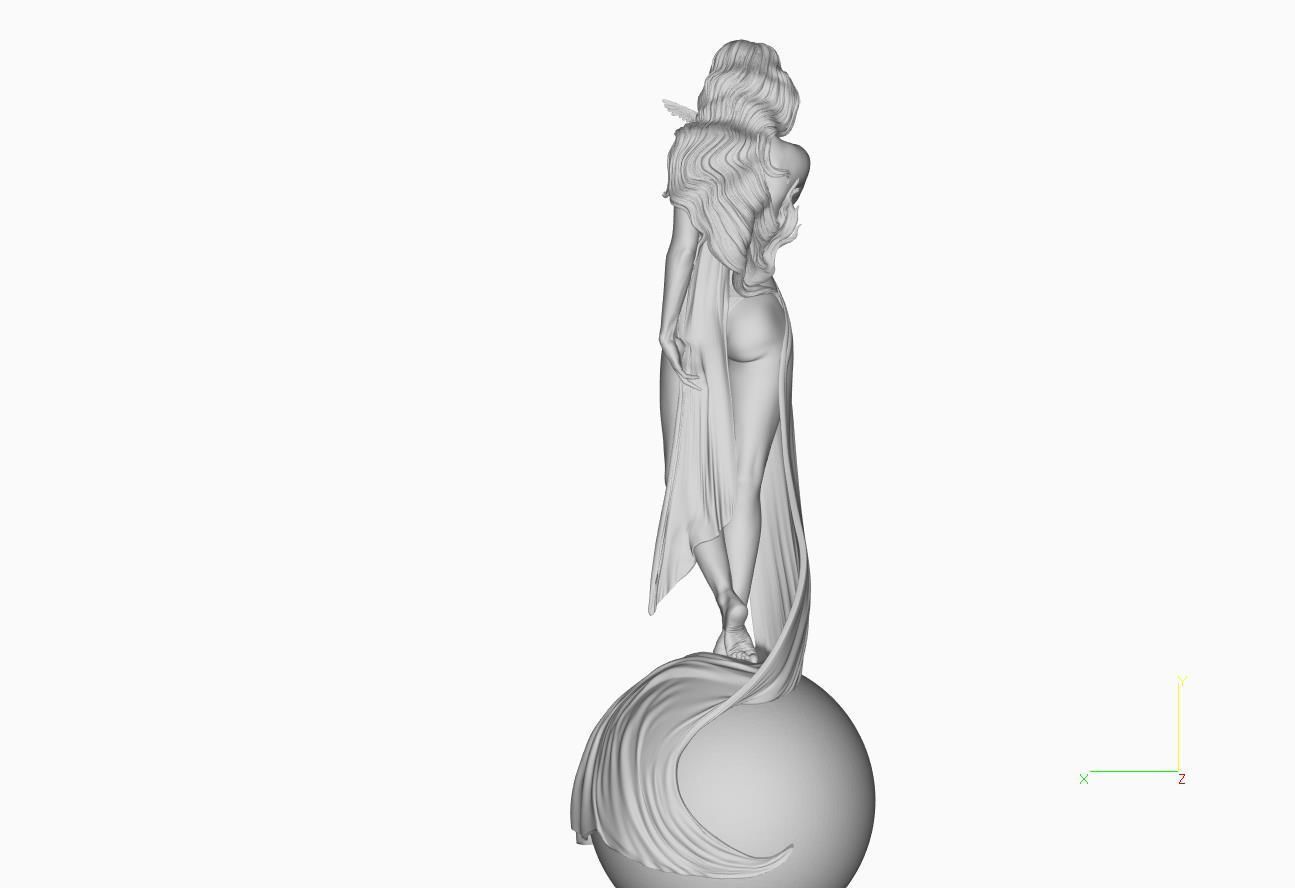 Woman with flower 3D print model_18