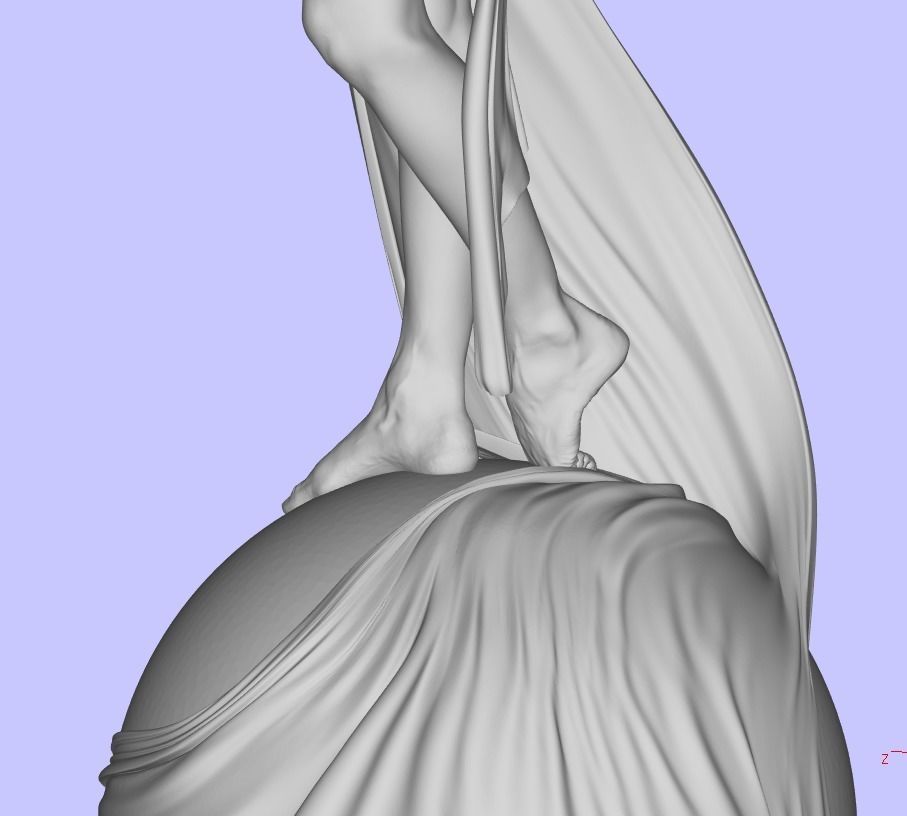 Woman with flower 3D print model_13