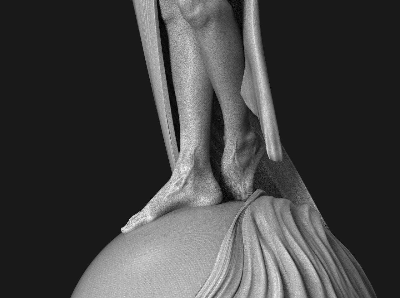 Woman with flower 3D print model_1