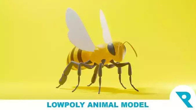 Bee Base Mesh Low-poly 3D model