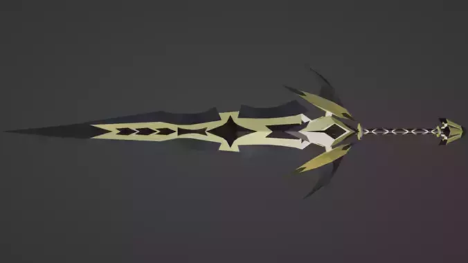 fantasy heavy golden sword