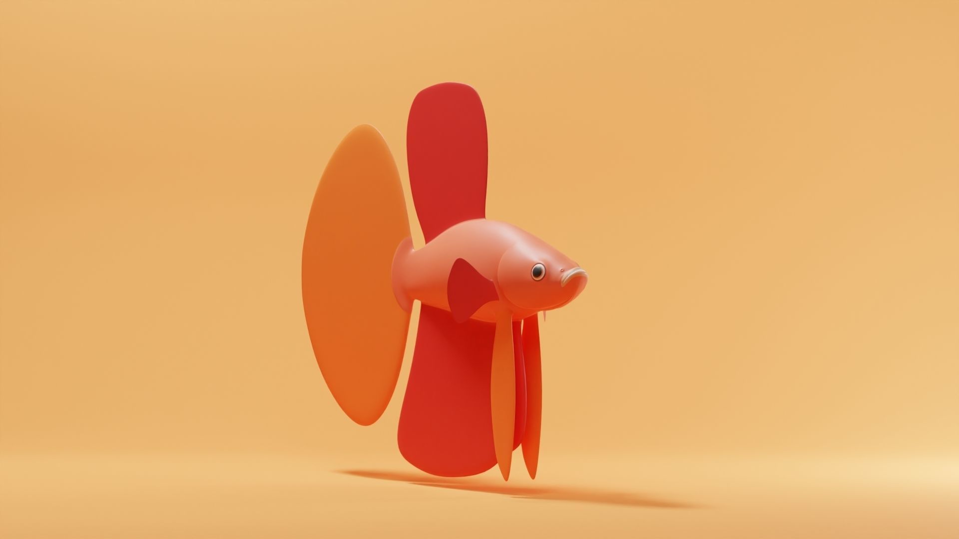 Betta Fish Base Mesh Low-poly 3D model_1