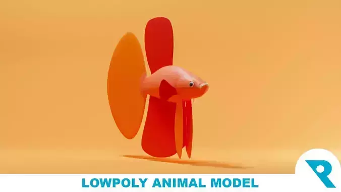 Betta Fish Base Mesh Low-poly 3D model