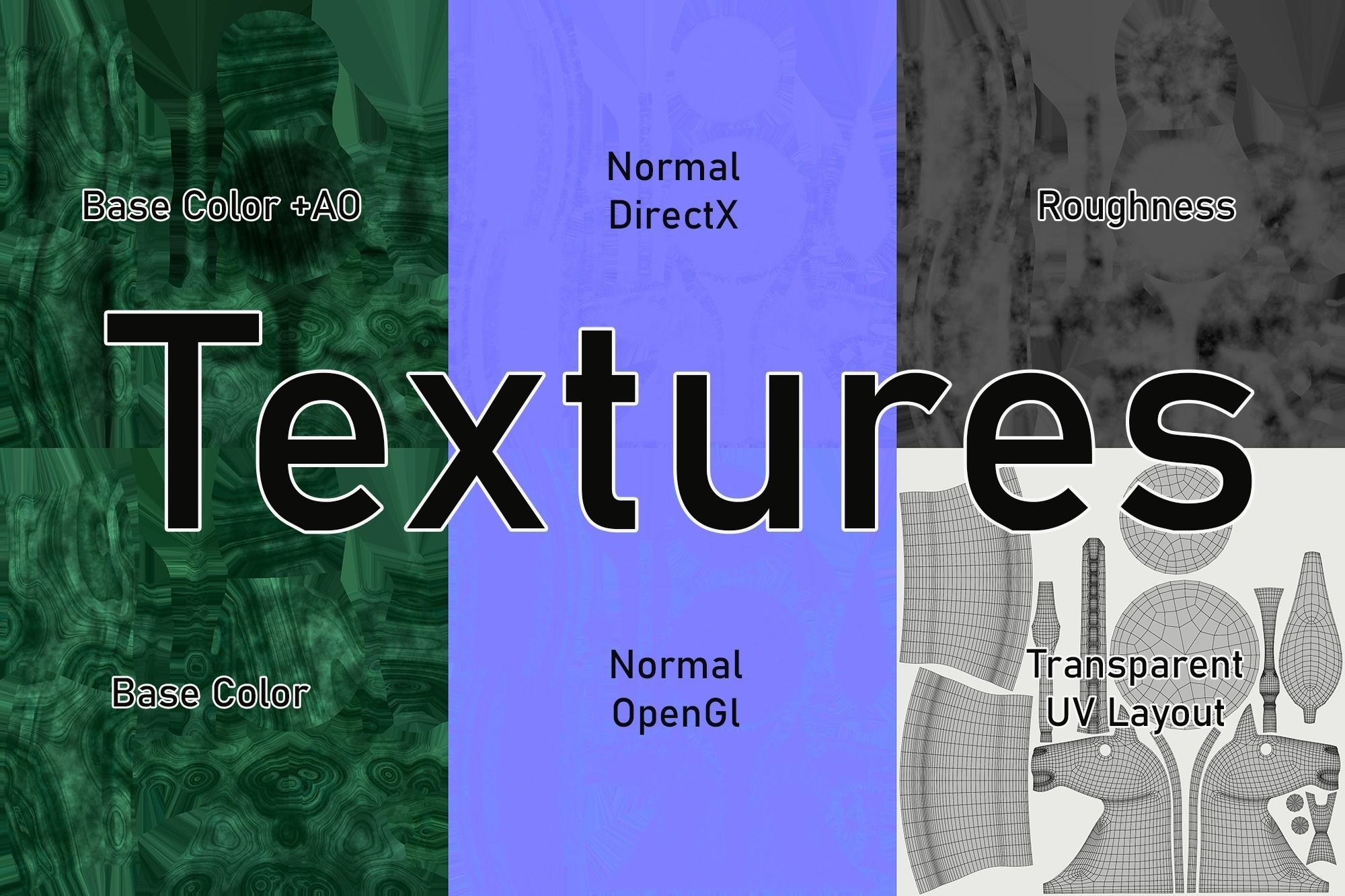 Malachite chess knight Low-poly 3D model_11