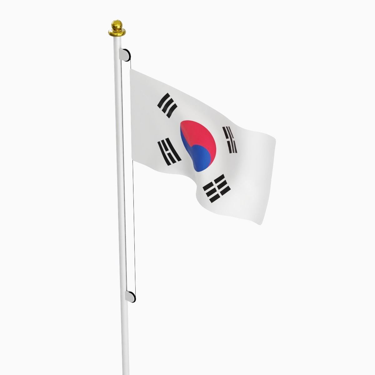 Flag of the South Korea Low-poly 3D model_2