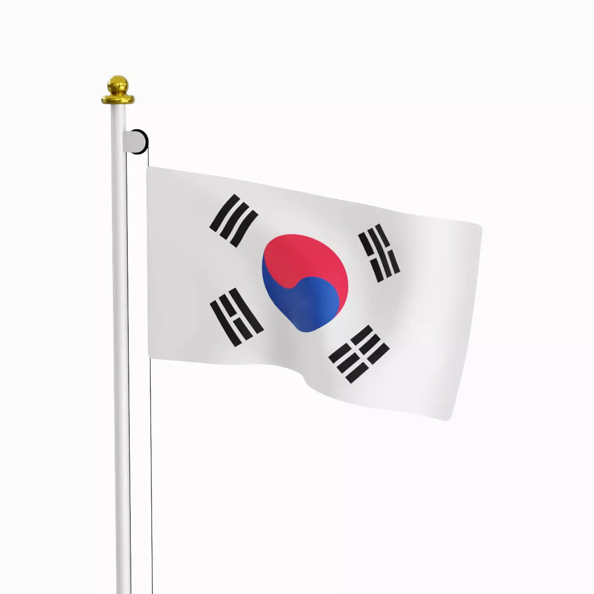 Flag of the South Korea Low-poly 3D model_0