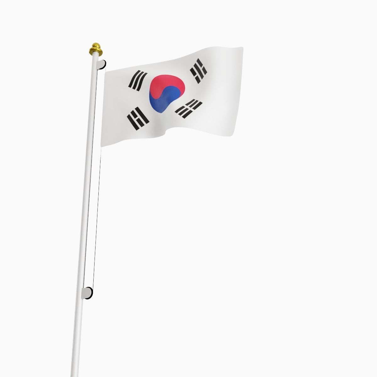 Flag of the South Korea Low-poly 3D model_6